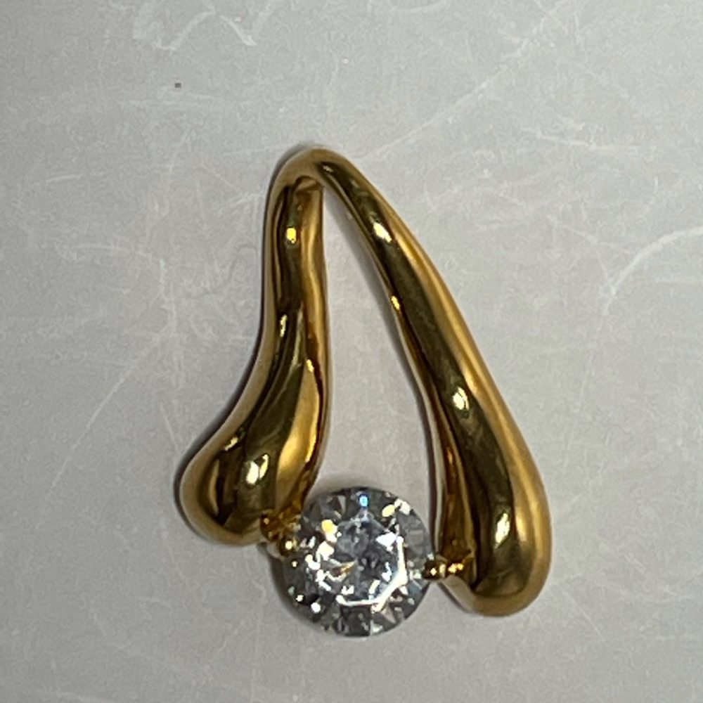 Slide Charm w/Semi Precious Stone (CZ?)